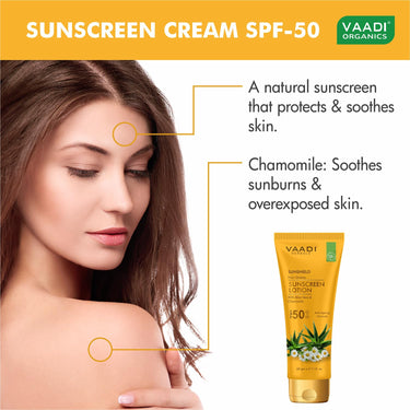 Vaadi Herbals Sunscreen Lotion With Aloe Vera With Chamomile Spf-50